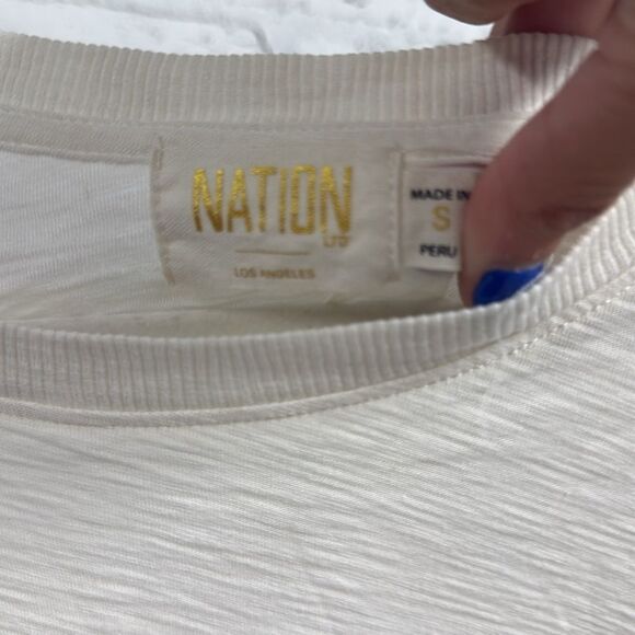 Nation LTD Cream Fitted Long Sleeve Blouse - Like New - Size Small Cuffed - Picture 2 of 5